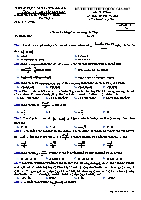 Đề thi thử THPT quốc gia môn Toán học - Mã đề thi 134